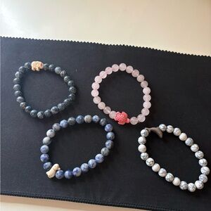 Chic Beaded Bracelet Collection - Black, Pink, Blue, White